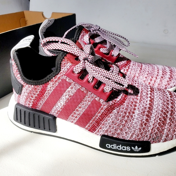 Adidas Boost Burgundy NMD R1 Running Shoes Sneakers - Picture 5 of 10